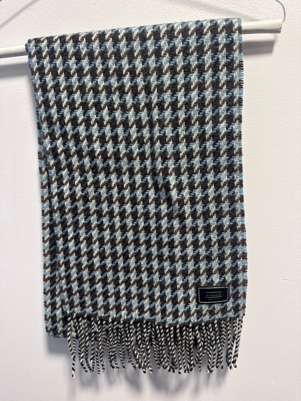 Coach Wool & Cashmere Houndstooth Scarf